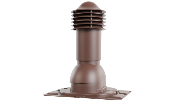 Труба вентиляционная Viotto с универсальным проходным элементом, d-110мм, h-550мм, утепленная, коричневый шоколад (RAL 8017)