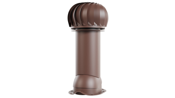 Роторная вентиляция Viotto, для металлочерепицы, d-125мм, утепленная, коричневый шоколад (RAL 8017)